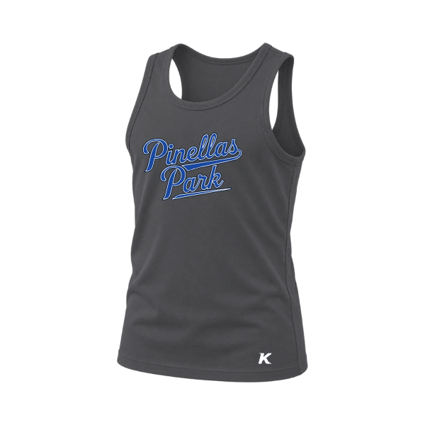 Baseball Coach Pitch–Kampbell Youth Jersey Tank – Dark Gray Heather – front mockup
