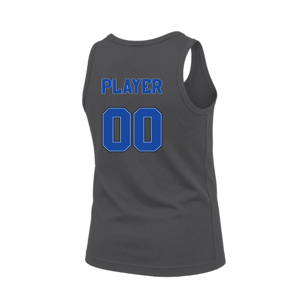 Baseball Coach Pitch–Kampbell Youth Jersey Tank – Dark Gray Heather – back mockup