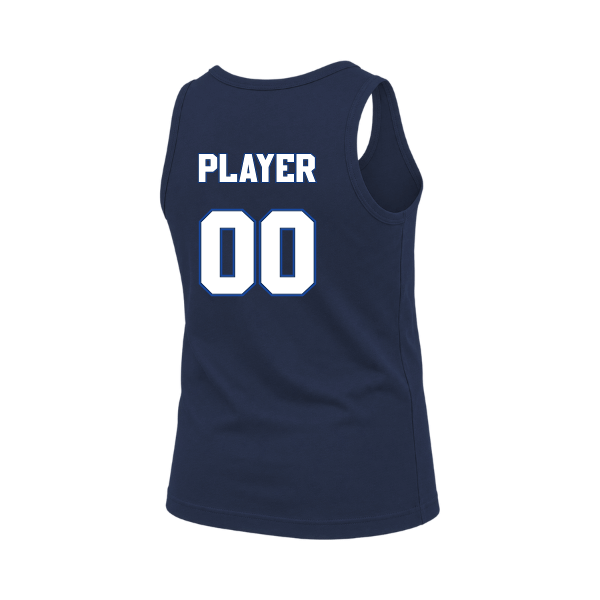 Baseball Coach Pitch–Kampbell Youth Jersey Tank – Navy – back mockup