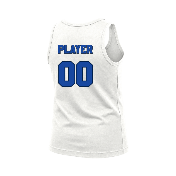 Baseball Coach Pitch–Kampbell Youth Jersey Tank – White – back mockup