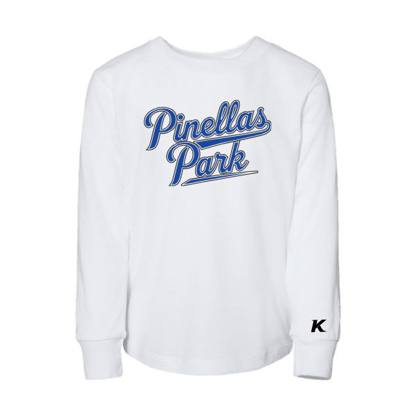Baseball Coach Pitch–Kampbell Toddler Jersey Long-Sleeve Tee – White – front mockup