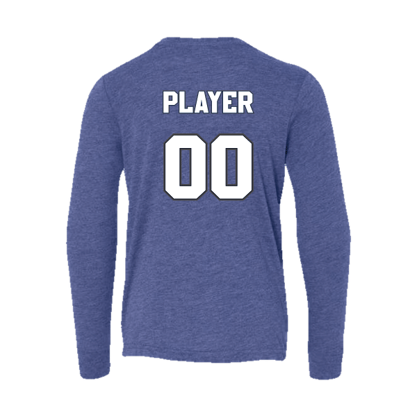 Baseball Coach Pitch–Kampbell Youth Jersey Long-Sleeve Tee – True Royal Triblend – back mockup