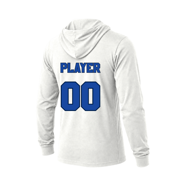 Baseball Coach Pitch–Kampbell Unisex Jersey Long-Sleeve Hoodie – White – back mockup