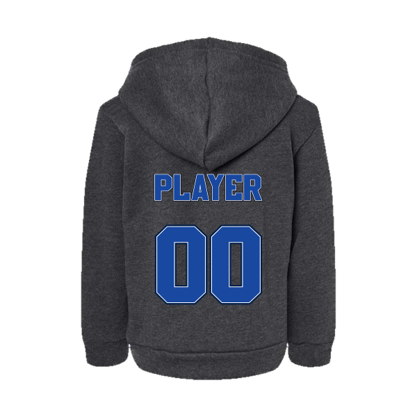 Baseball Coach Pitch–Kampbell Toddler Sponge Fleece Pullover Hoodie – Dark Gray Heather – back mockup