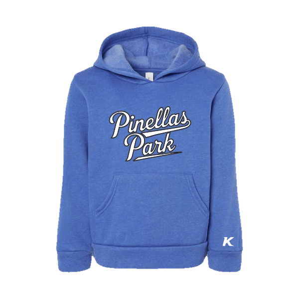Baseball Coach Pitch–Kampbell Toddler Sponge Fleece Pullover Hoodie – Heather True Royal – front mockup