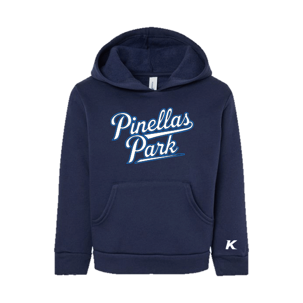 Baseball Coach Pitch–Kampbell Toddler Sponge Fleece Pullover Hoodie – Navy – front mockup