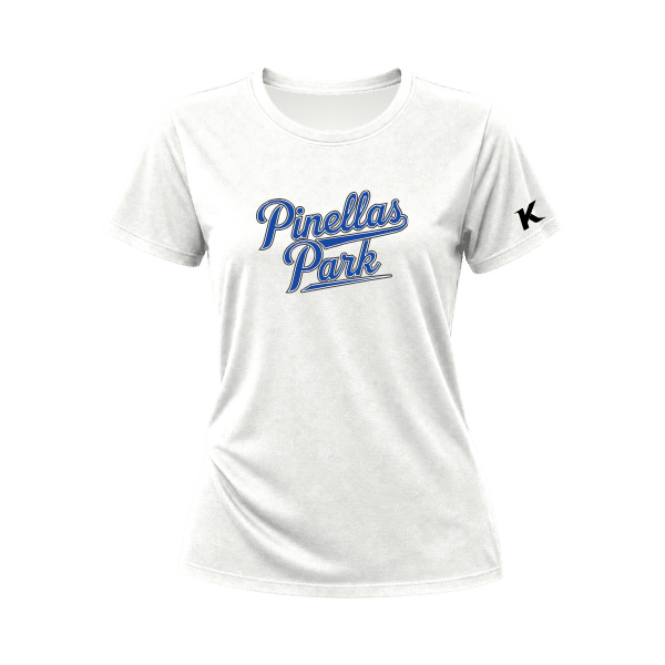 Baseball Coach Pitch–Kampbell Women's Relaxed Jersey Tee – White – front mockup
