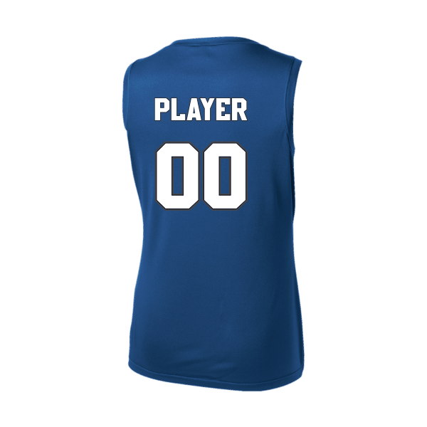 Baseball Coach Pitch–Kampbell Women's Sleeveless PosiCharge Competitor V-Neck Tee – Royal – back mockup
