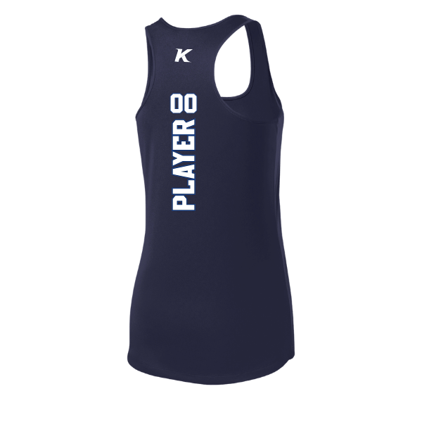 Baseball Coach Pitch–Kampbell Women's PosiCharge Competitor Racerback Tank – True Navy – back mockup