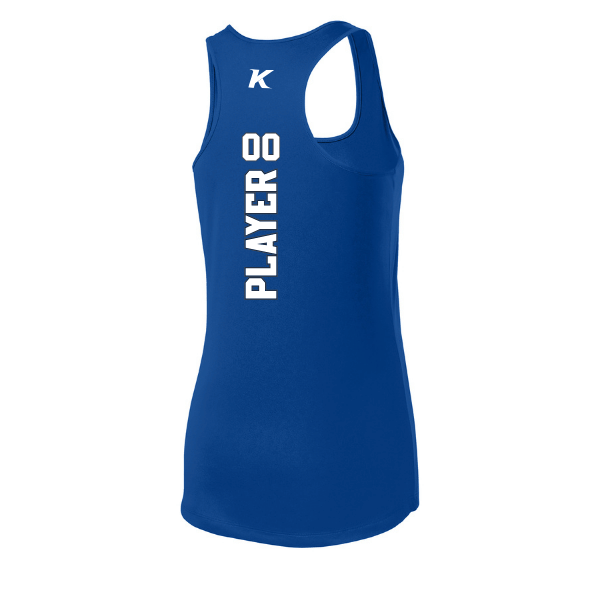 Baseball Coach Pitch–Kampbell Women's PosiCharge Competitor Racerback Tank – True Royal – back mockup