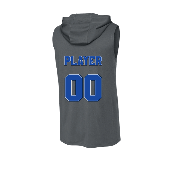 Baseball Coach Pitch–Kampbell PosiCharge Competitor Sleeveless Hoodie – Iron Gray – back mockup