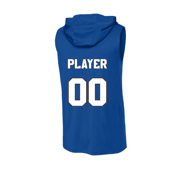 Baseball Coach Pitch–Kampbell PosiCharge Competitor Sleeveless Hoodie – True Royal – back mockup