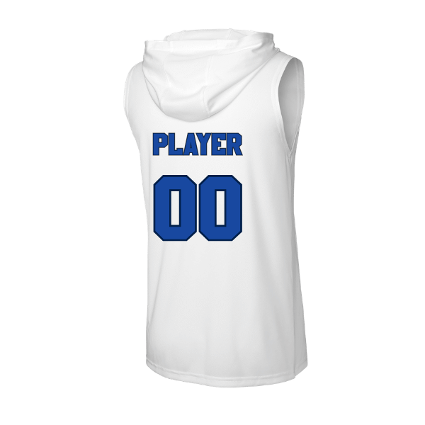Baseball Coach Pitch–Kampbell PosiCharge Competitor Sleeveless Hoodie – White – back mockup