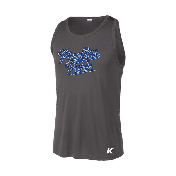 Baseball Coach Pitch–Kampbell PosiCharge Competitor Tank – Iron Gray – front mockup