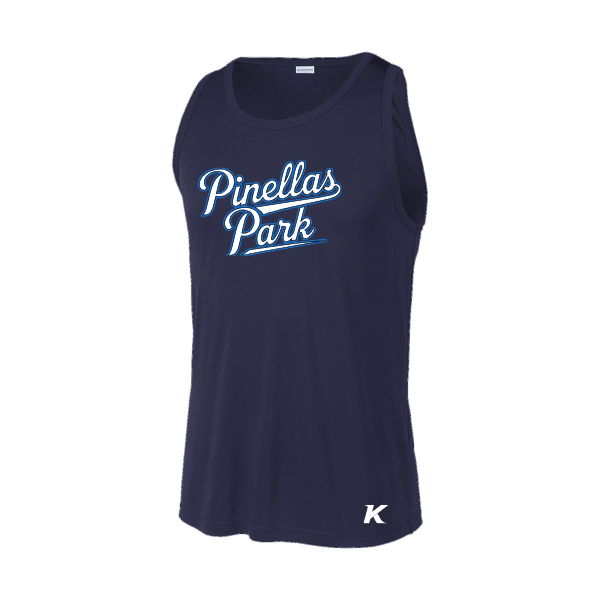 Baseball Coach Pitch–Kampbell PosiCharge Competitor Tank – True Navy – front mockup