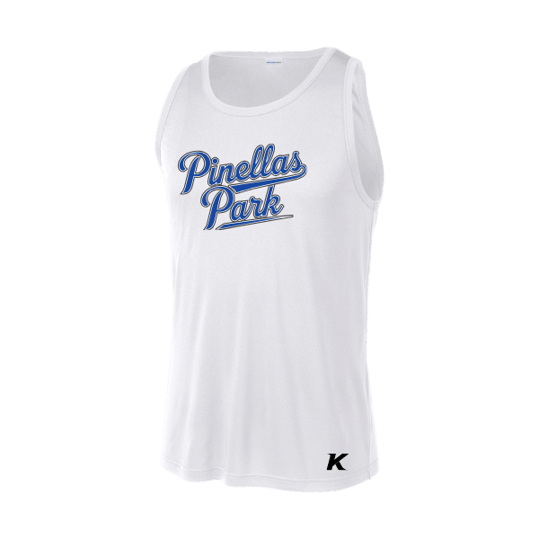 Baseball Coach Pitch–Kampbell PosiCharge Competitor Tank – White – front mockup