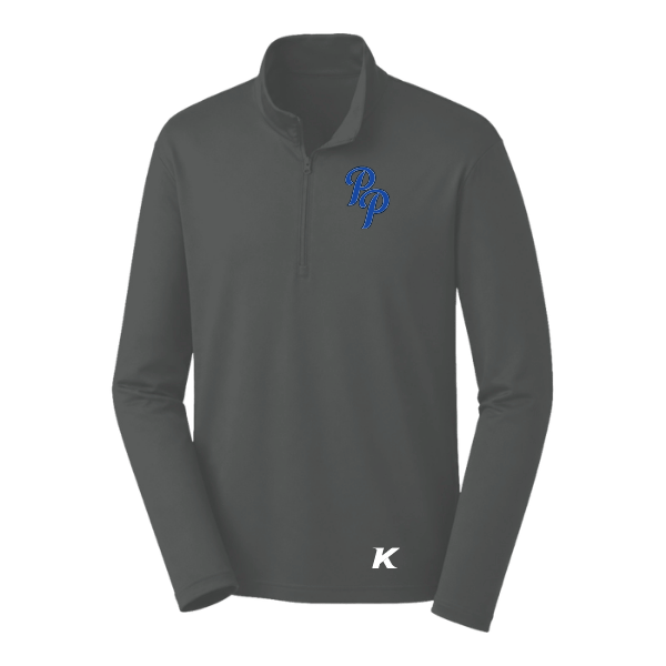 Baseball Coach Pitch–Kampbell PosiCharge Competitor 1/4-Zip Pullover – Iron Gray – front mockup