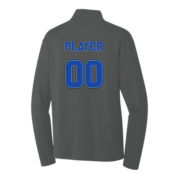 Baseball Coach Pitch–Kampbell PosiCharge Competitor 1/4-Zip Pullover – Iron Gray – back mockup