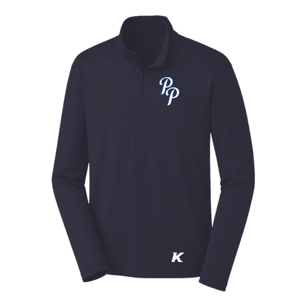 Baseball Coach Pitch–Kampbell PosiCharge Competitor 1/4-Zip Pullover – True Navy – front mockup