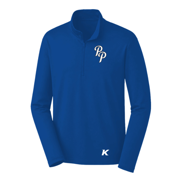 Baseball Coach Pitch–Kampbell PosiCharge Competitor 1/4-Zip Pullover – True Royal – front mockup