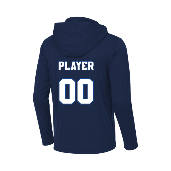 Baseball Coach Pitch–Kampbell Posi-UV Pro Long-Sleeve Hoodie – True Navy – back mockup