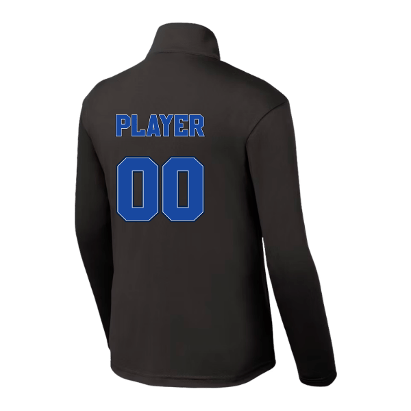 Baseball Coach Pitch–Kampbell Youth PosiCharge Competitor 1/4-Zip Pullover – Iron Gray – back mockup