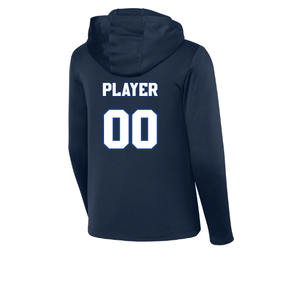 Baseball Coach Pitch–Kampbell Youth Posi-UV Pro Long-Sleeve Hoodie – True Navy – back mockup