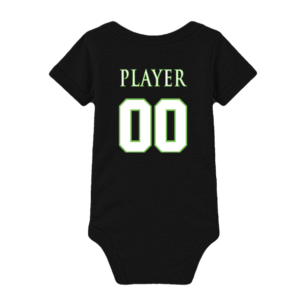 Baseball Coach Pitch–Minor Infant Jersey One Piece – Black – back mockup