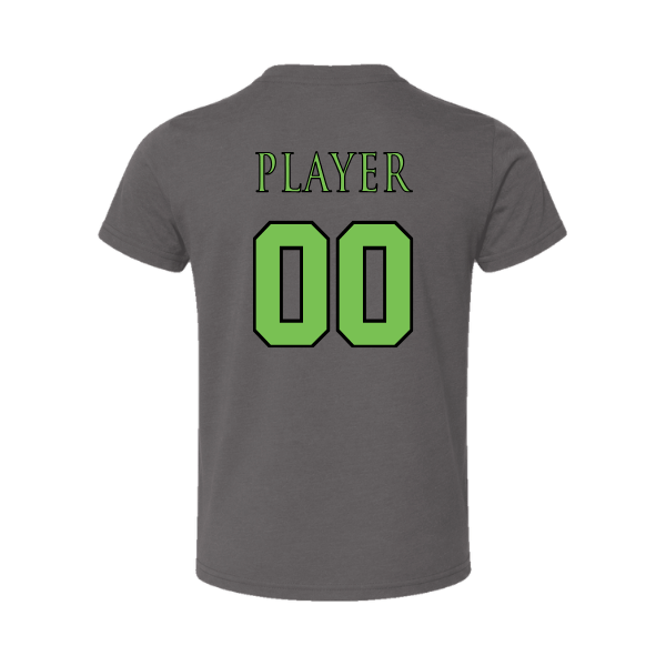 Baseball Coach Pitch–Minor Toddler Jersey Short-Sleeve Tee – Asphalt – back mockup