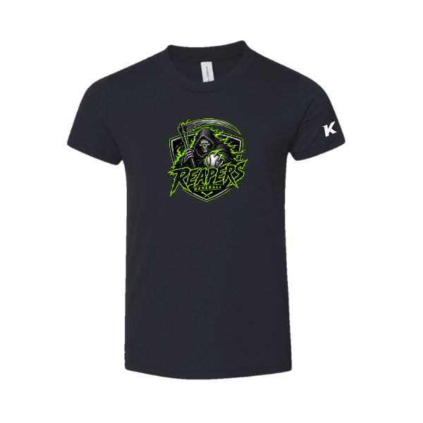 Baseball Coach Pitch–Minor Toddler Jersey Short-Sleeve Tee – Solid Black Blend – front mockup