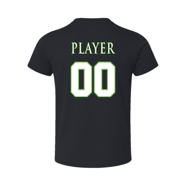 Baseball Coach Pitch–Minor Toddler Jersey Short-Sleeve Tee – Solid Black Blend – back mockup