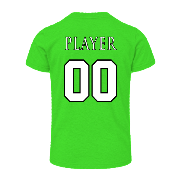 Baseball Coach Pitch–Minor Youth Heather CVC Short-Sleeve Tee – Neon Green – back mockup