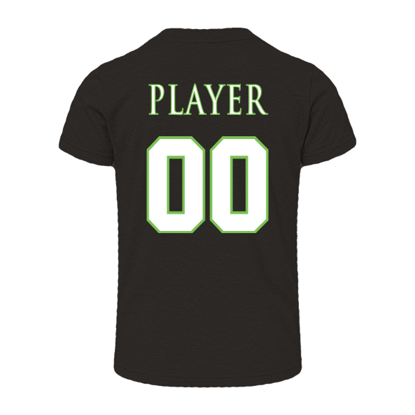 Baseball Coach Pitch–Minor Youth Heather CVC Short-Sleeve Tee – Solid Black Blend – back mockup