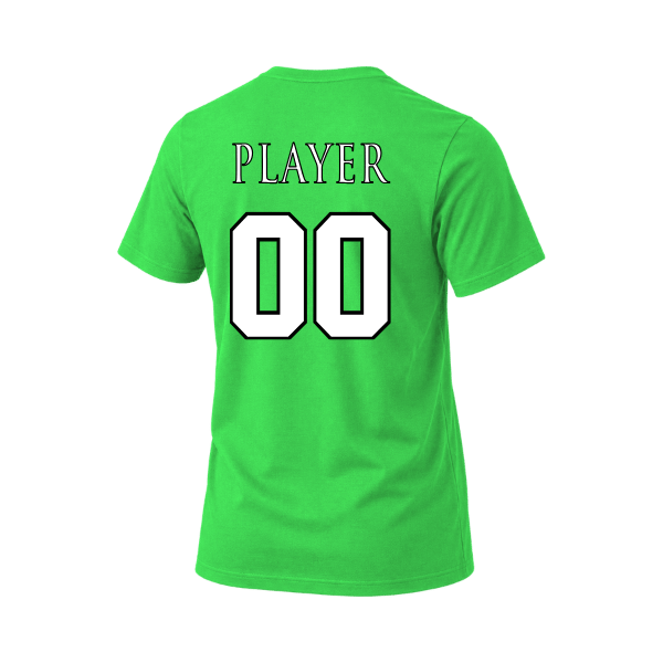 Baseball Coach Pitch–Minor Unisex Heather CVC V-Neck Tee – Neon Green – back mockup