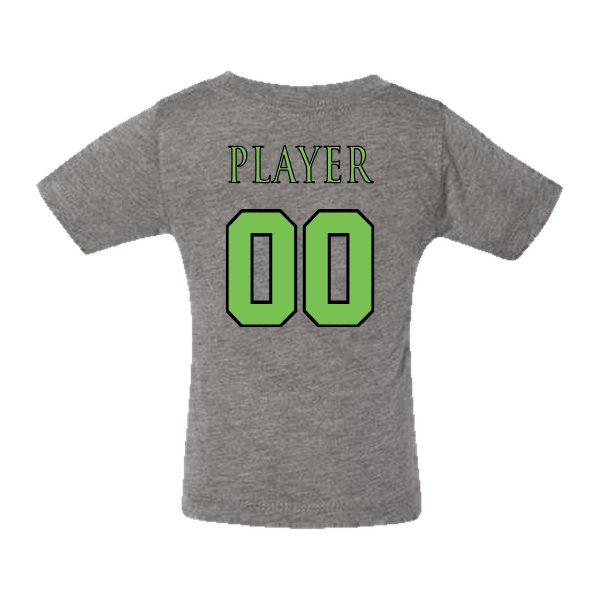 Baseball Coach Pitch–Minor Infant Triblend Short-Sleeve Tee – Gray Triblend – back mockup