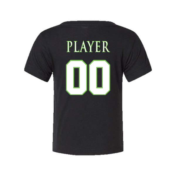 Baseball Coach Pitch–Minor Infant Triblend Short-Sleeve Tee – Solid Black Triblend – back mockup