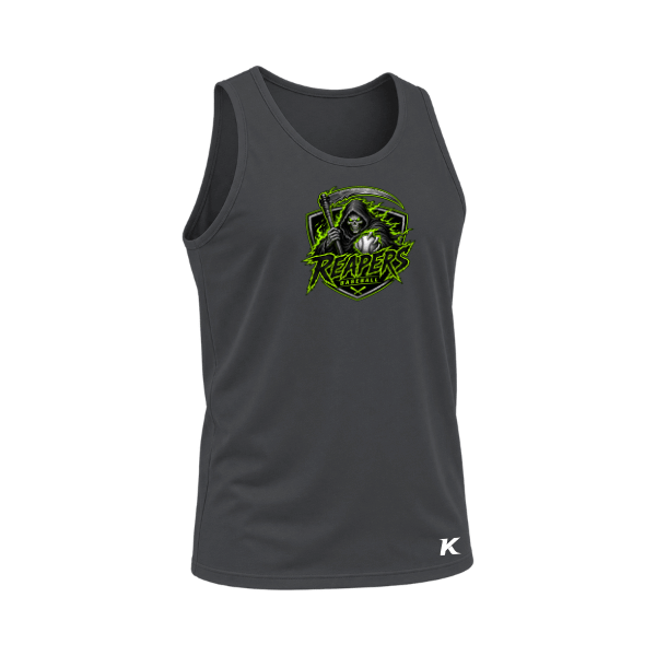 Baseball Coach Pitch–Minor Unisex Jersey Tank – Dark Gray – front mockup