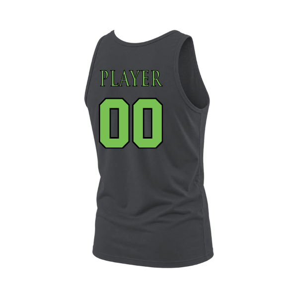 Baseball Coach Pitch–Minor Unisex Jersey Tank – Dark Gray – back mockup