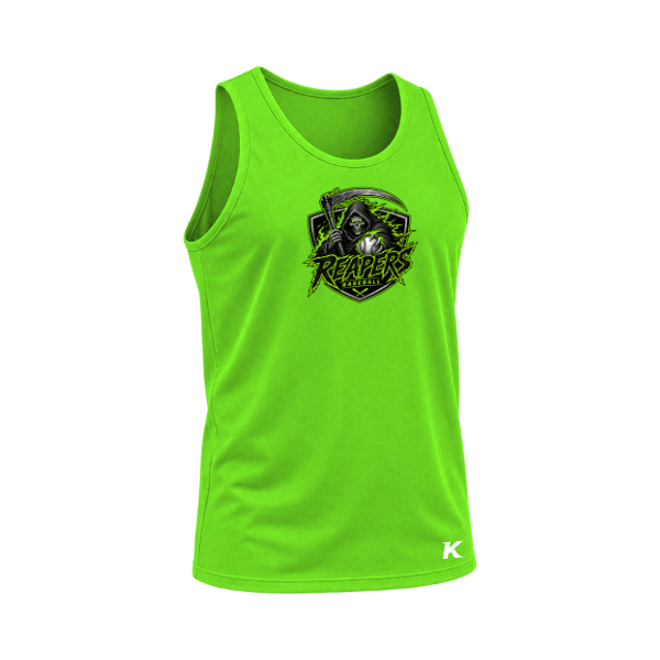 Baseball Coach Pitch–Minor Unisex Jersey Tank – Neon Green – front mockup