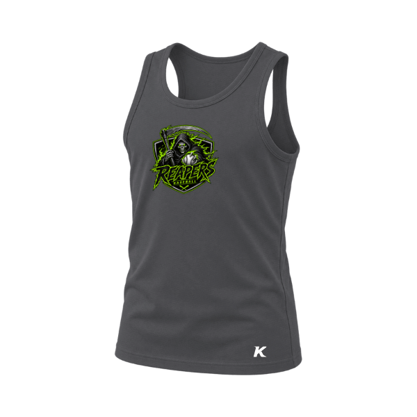 Baseball Coach Pitch–Minor Youth Jersey Tank – Dark Gray Heather – front mockup