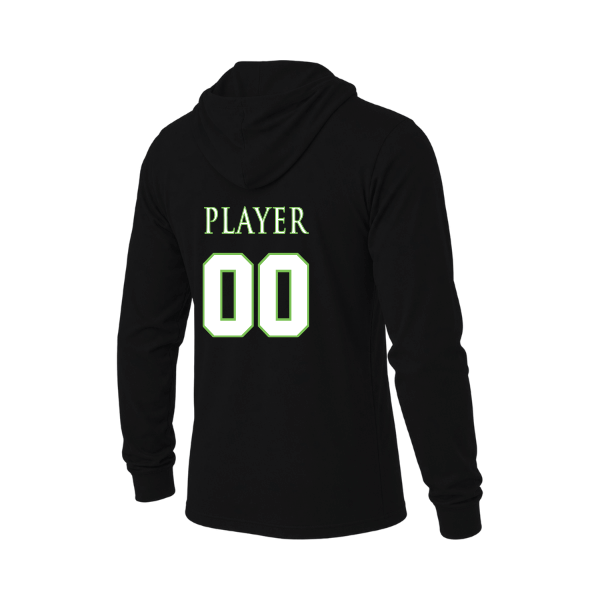 Baseball Coach Pitch–Minor Unisex Jersey Long-Sleeve Hoodie – Black – back mockup
