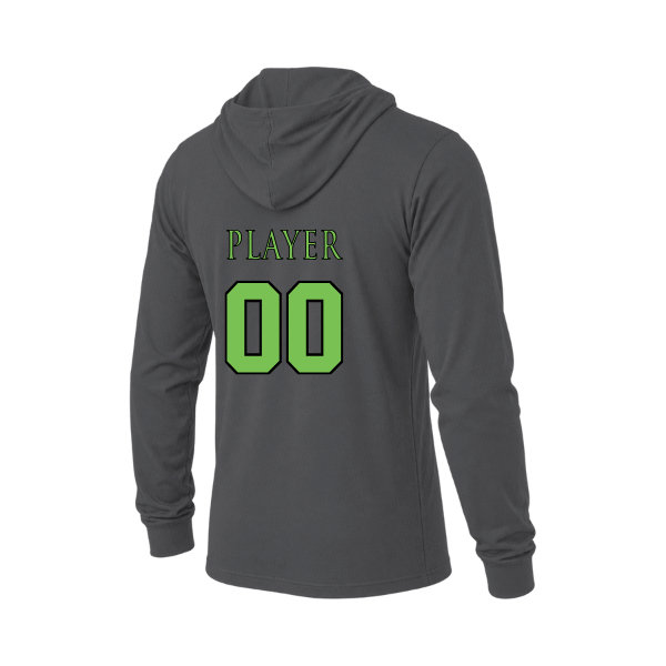 Baseball Coach Pitch–Minor Unisex Jersey Long-Sleeve Hoodie – Deep Heather – back mockup
