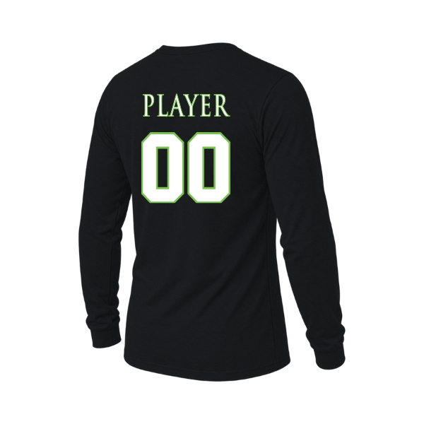 Baseball Coach Pitch–Minor Unisex Triblend Long-Sleeve Tee – Solid Black Triblend – back mockup