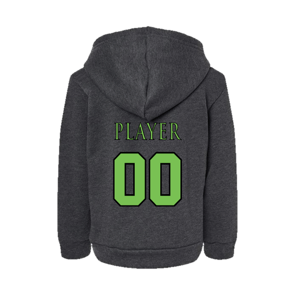 Baseball Coach Pitch–Minor Toddler Sponge Fleece Pullover Hoodie – Dark Gray Heather – back mockup