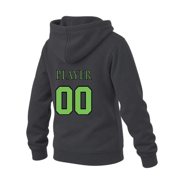 Baseball Coach Pitch–Minor Youth Sponge Fleece Pullover Hoodie – Dark Gray Heather – back mockup