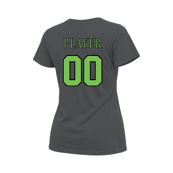 Baseball Coach Pitch–Minor Women's Relaxed Jersey Tee – Asphalt – back mockup