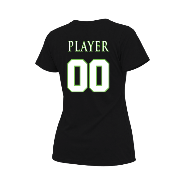 Baseball Coach Pitch–Minor Women's Relaxed Jersey Tee – Black – back mockup