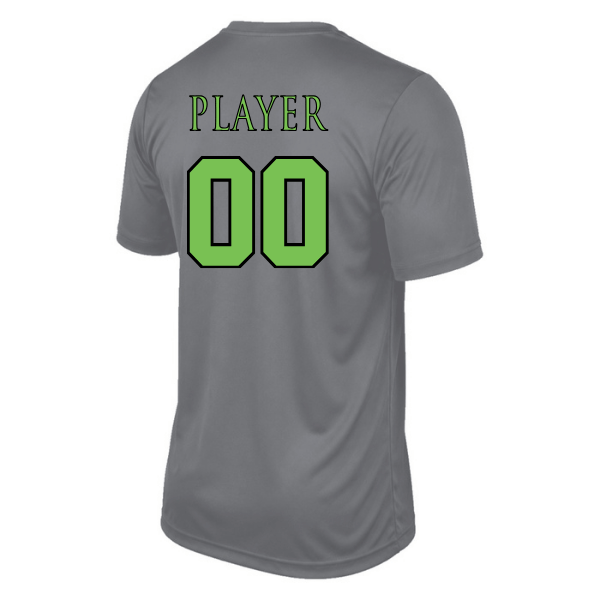 Baseball Coach Pitch–Minor Vision Performance Short-Sleeve Tee – Charcoal – back mockup