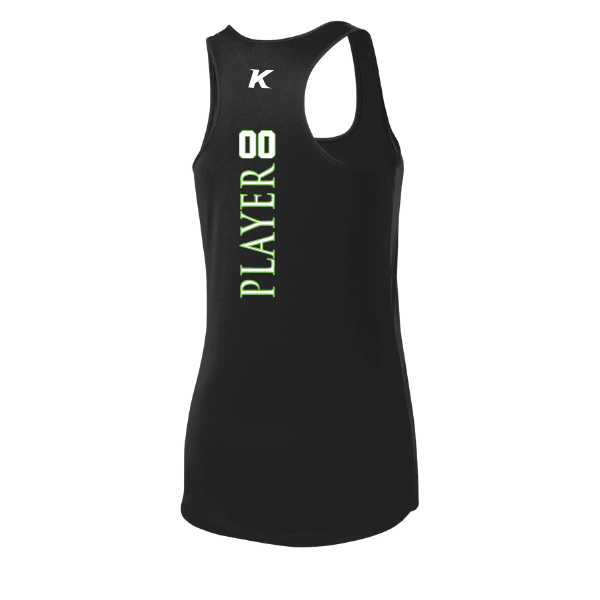 Baseball Coach Pitch–Minor Women's PosiCharge Competitor Racerback Tank – Black – back mockup