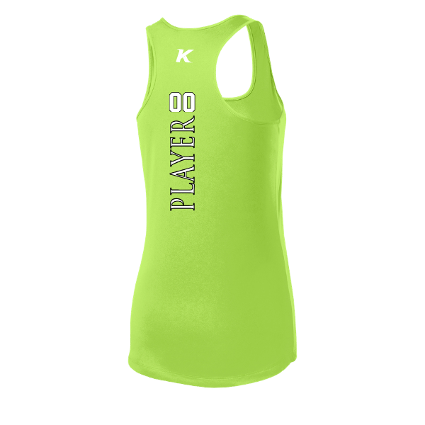 Baseball Coach Pitch–Minor Women's PosiCharge Competitor Racerback Tank – Lime Shock – back mockup